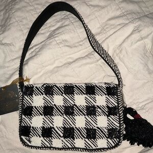 Stylish Black and White Checkered Women's Bag